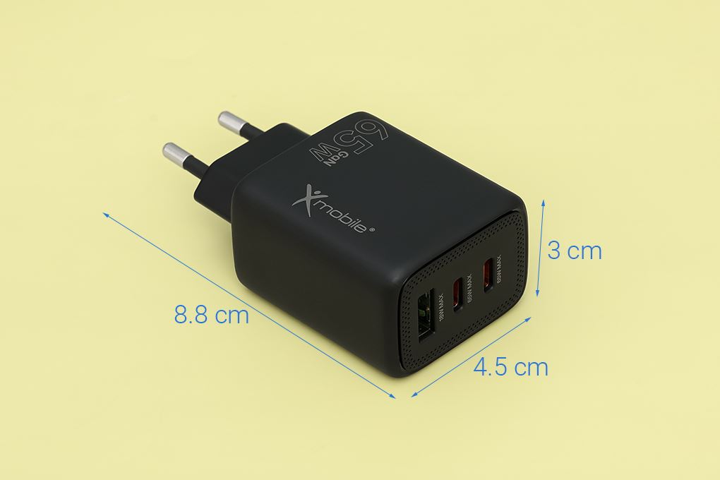 Sạc nhanh 3 cổng USB Type-C QC3.0 PD 65W Xmobile YC-524ACC - 9