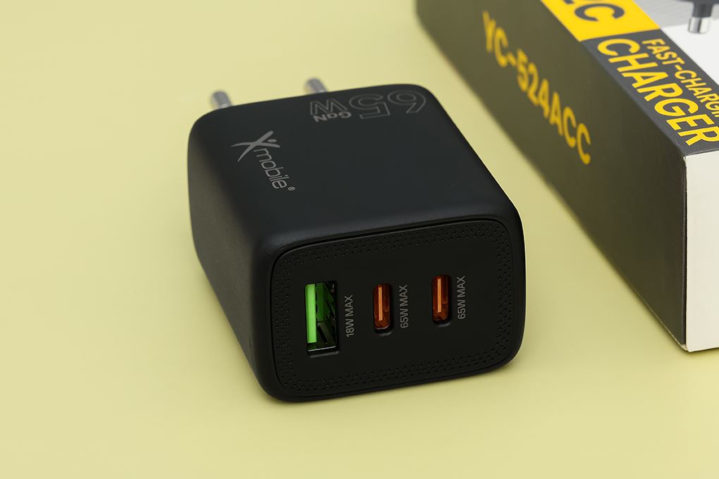 Sạc nhanh 3 cổng USB Type-C QC3.0 PD 65W Xmobile YC-524ACC - 6