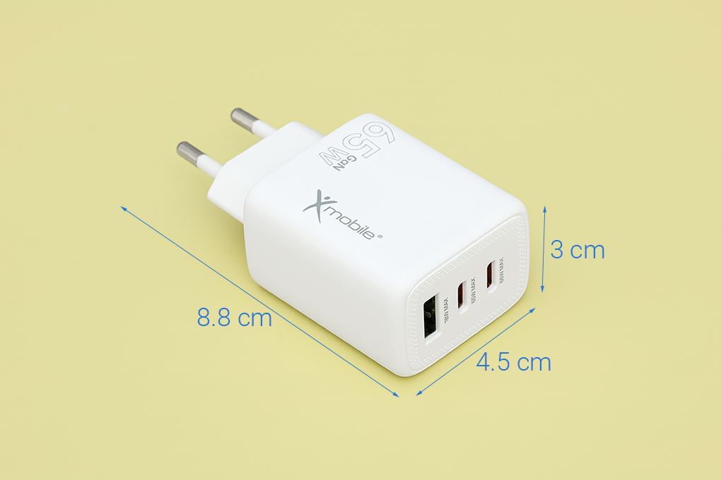Sạc nhanh 3 cổng USB Type-C QC3.0 PD 65W Xmobile YC-524ACC - 9