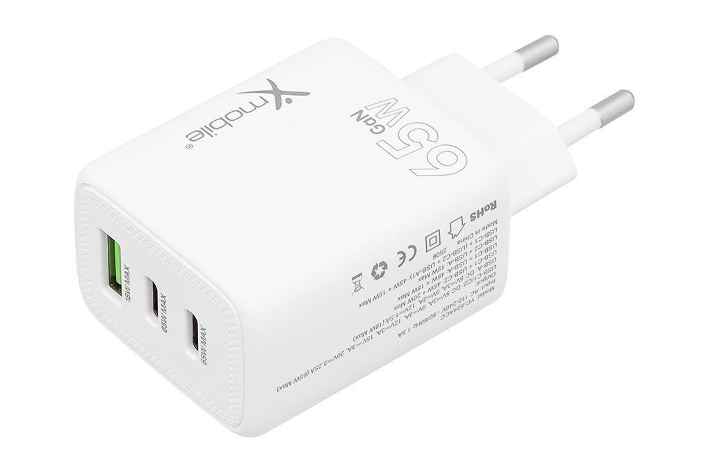 Sạc nhanh 3 cổng USB Type-C QC3.0 PD 65W Xmobile YC-524ACC - 3