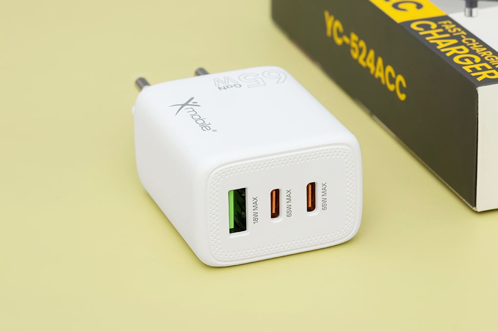 Sạc nhanh 3 cổng USB Type-C QC3.0 PD 65W Xmobile YC-524ACC - 6