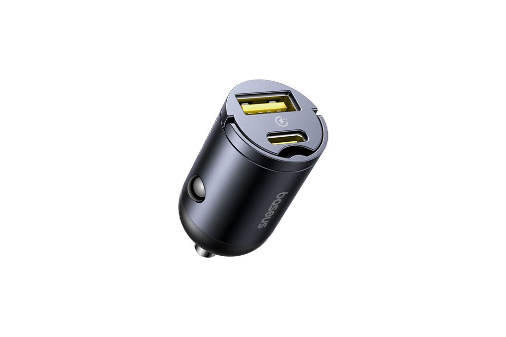 Sạc nhanh xe hơi 2 cổng USB Type-C PD QC 3.0 30W Baseus Tiny Star Mini VCHXX-UC Màu Đen