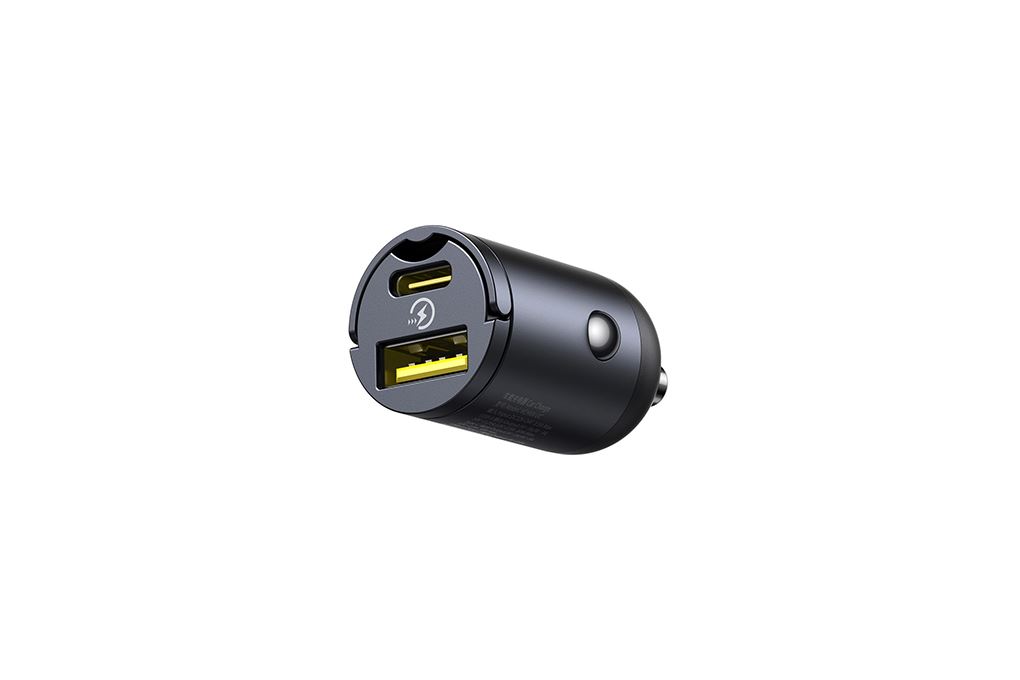 Sạc nhanh xe hơi 2 cổng USB Type-C PD QC 3.0 30W Baseus Tiny Star Mini VCHXX-UC Màu Đen