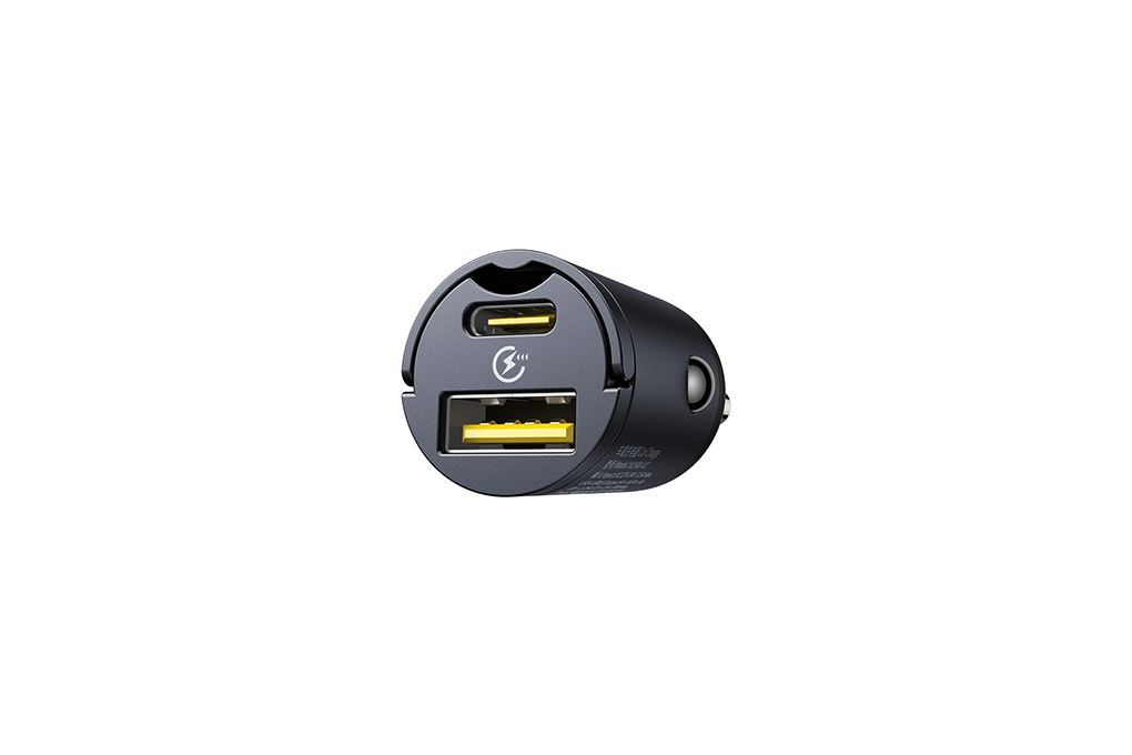 Sạc nhanh xe hơi 2 cổng USB Type-C PD QC 3.0 30W Baseus Tiny Star Mini VCHXX-UC Màu Đen