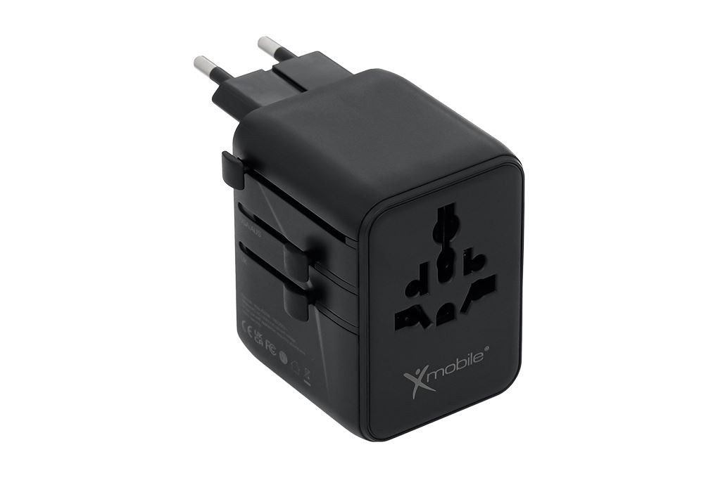 Sạc nhanh 5 cổng USB Type-C PD GaN3 70W Xmobile 1006SDVR Màu Đen