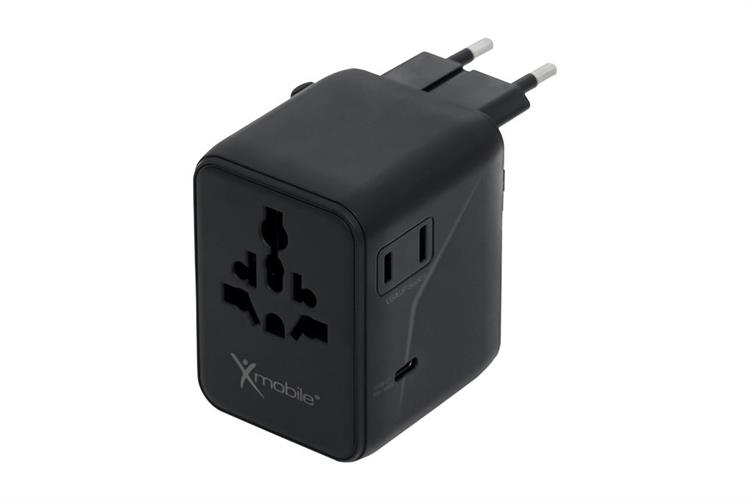 Sạc nhanh 5 cổng USB Type-C PD GaN3 70W Xmobile 1006SDVR Màu Đen