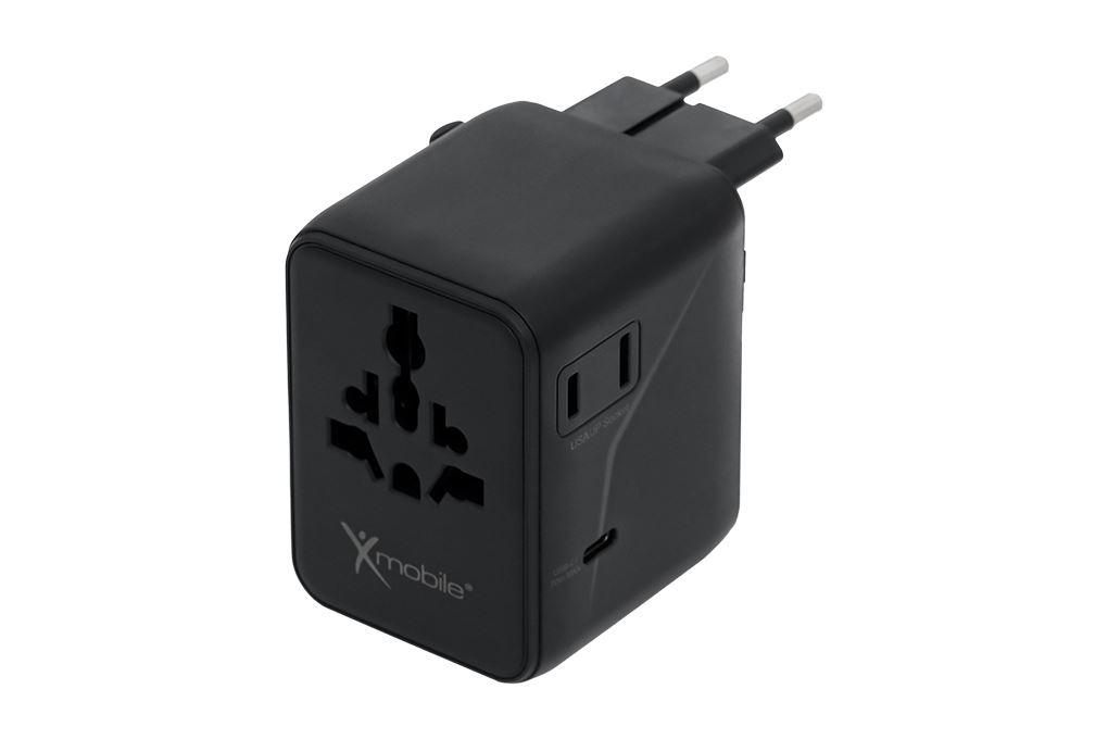 Sạc nhanh 5 cổng USB Type-C PD GaN3 70W Xmobile 1006SDVR Màu Đen