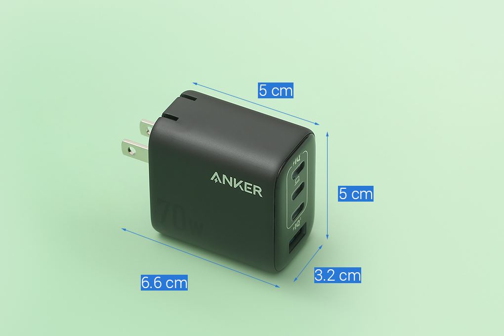 Sạc nhanh 4 cổng USB Type-C PD 70W Anker Zolo A121C Màu Đen