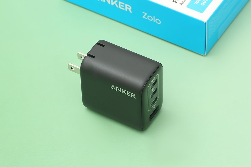 Sạc nhanh 4 cổng USB Type-C PD 70W Anker Zolo A121C Màu Đen