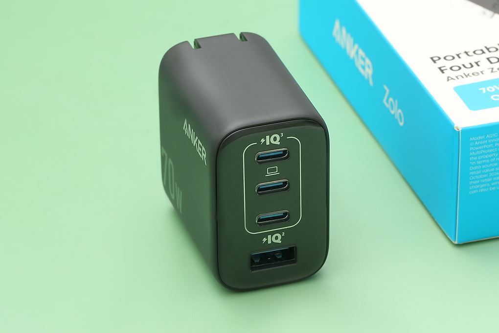 Sạc nhanh 4 cổng USB Type-C PD 70W Anker Zolo A121C Màu Đen
