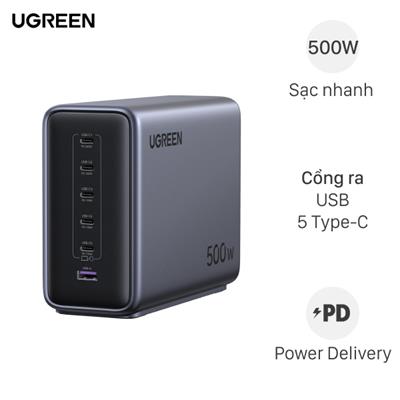 Sạc nhanh 6 cổng USB Type-C  PD 500W Ugreen Nexode X759 55550B
