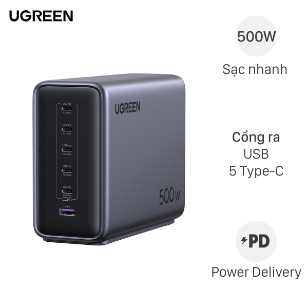 Sạc nhanh 6 cổng Ugreen Nexode X759 55550B