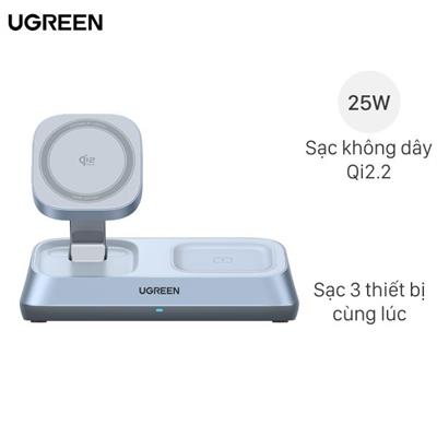 Đế sạc nhanh không dây 3 in 1 Qi2.2 25W Magnetic Ugreen Magflow W711 55677