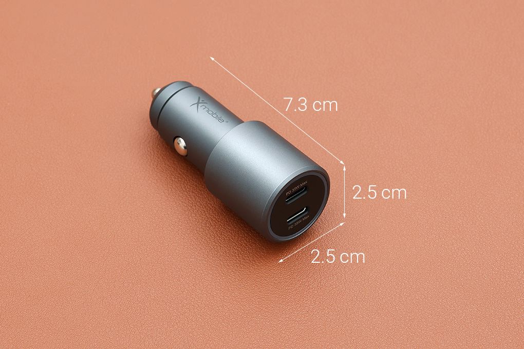 Sạc xe hơi 2 cổng Type C PD 35W Xmobile SN-561 Màu Xám đậm