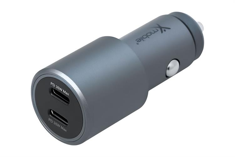 Sạc xe hơi 2 cổng Type C PD 35W Xmobile SN-561 Màu Xám đậm