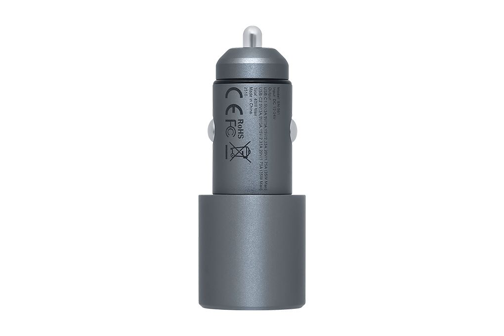 Sạc xe hơi 2 cổng Type C PD 35W Xmobile SN-561 Màu Xám đậm