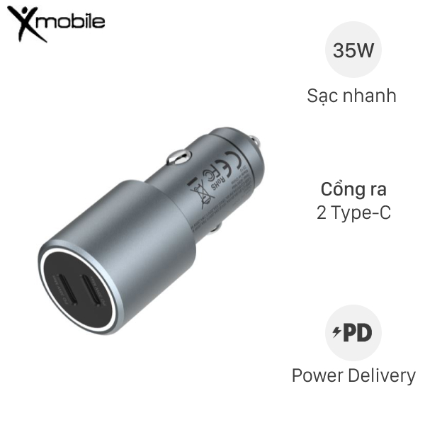 Sạc xe hơi 2 cổng Xmobile SN-561
