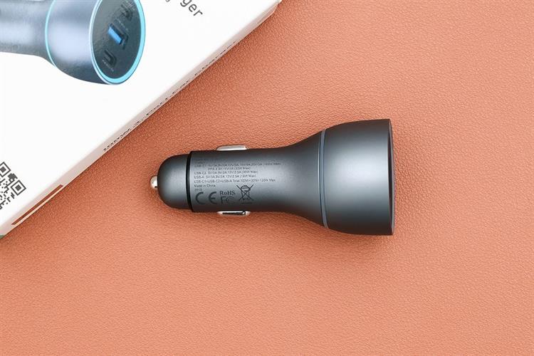Sạc xe hơi 3 cổng Type C PD QC 3.0 100W Xmobile SN-610 Màu Xám đậm