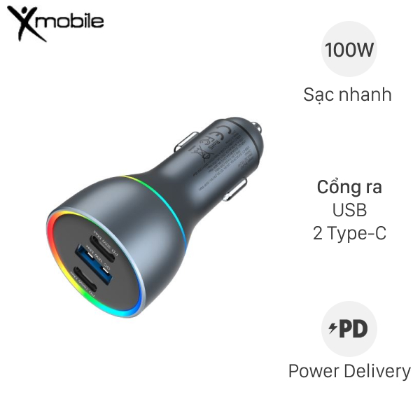 Sạc xe hơi 3 cổng Xmobile SN-610