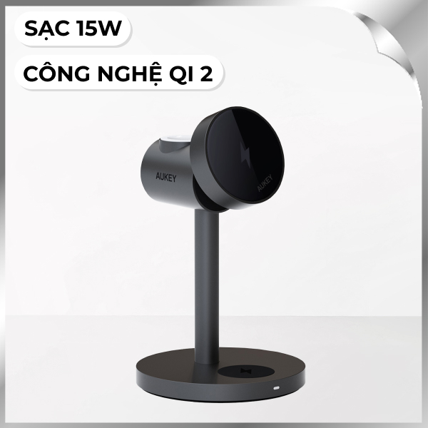 Đế sạc không dây 3 in 1 Aukey LC-MC311
