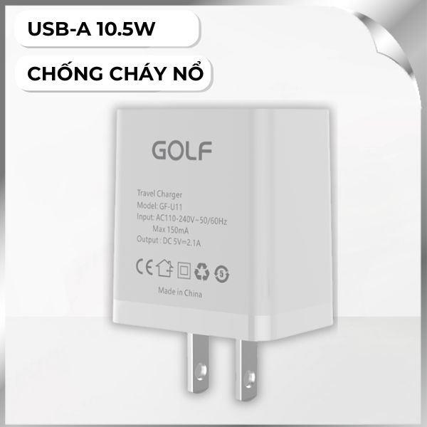 Sạc USB-A 10.5W GOLF GF-U11