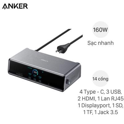 Trạm sạc nhanh chuyển đổi 14-in-1 140W Triple Display Anker Prime Docking Station A83B3