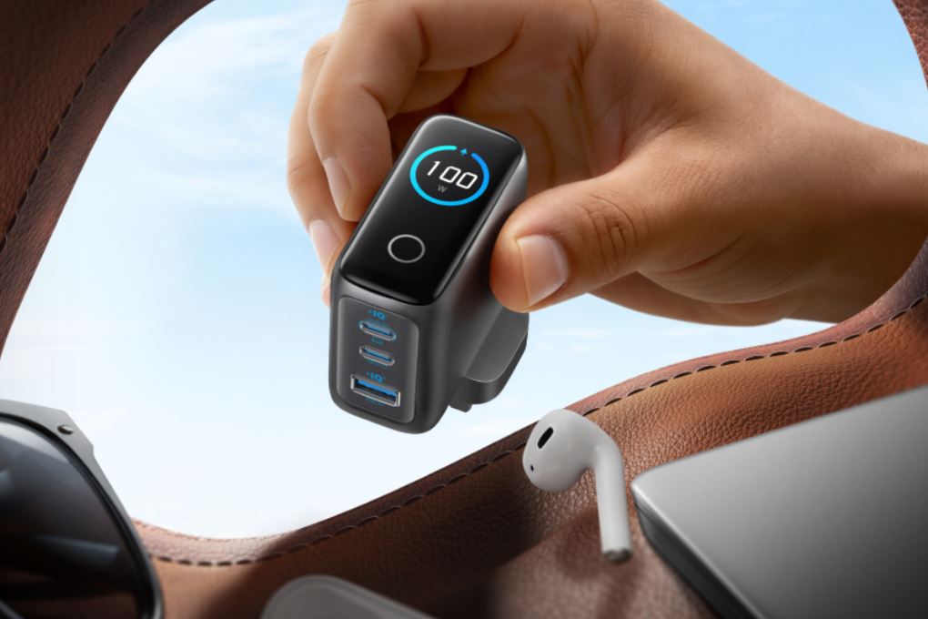 Bộ sạc nhanh 3 cổng USB Type C IQ4 GaN 100W Anker B121B kèm Cáp Type C - Type C - Sạc cùng lúc nhiều thiết bị