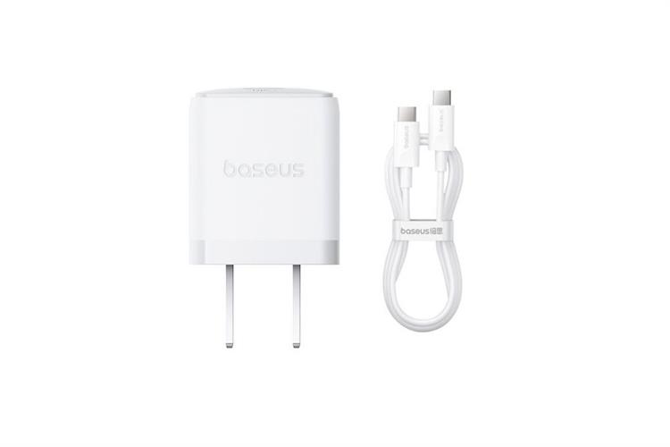 Sạc nhanh Type-C PD 30W Baseus Palm CCZC30CS kèm Cáp Type-C - Type-C Màu Trắng