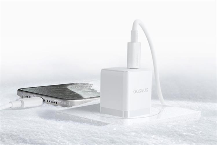 Sạc nhanh Type-C PD 30W Baseus Palm CCZC30CS kèm Cáp Type-C - Type-C Màu Trắng