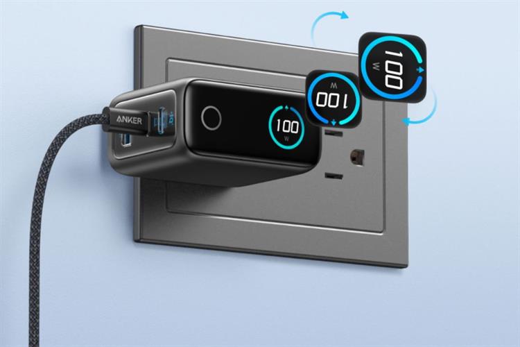 Sạc nhanh 4 cổng USB Type-C IQ3 GaN 50W Anker Zolo A121E Màu Đen