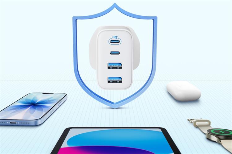 Sạc nhanh 4 cổng USB Type-C IQ3 GaN 50W Anker Zolo A121E Màu Trắng