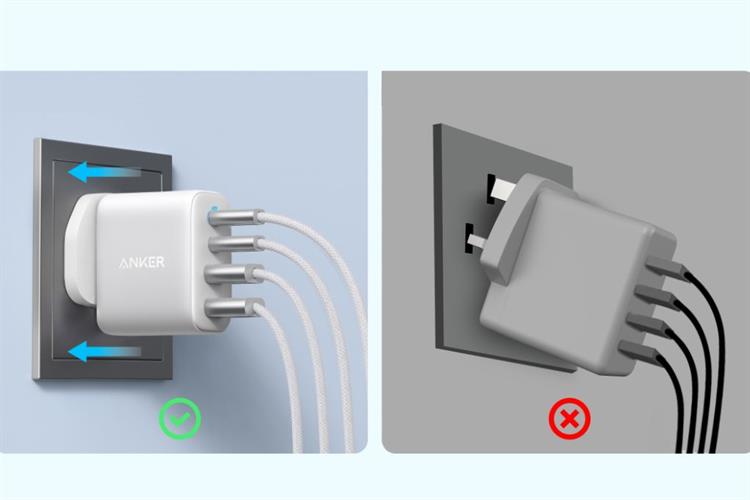 Sạc nhanh 4 cổng USB Type-C IQ3 GaN 50W Anker Zolo A121E Màu Trắng