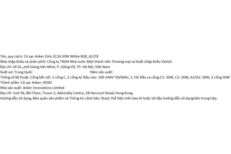 Sạc nhanh 4 cổng USB Type-C IQ3 GaN 50W Anker Zolo A121E Màu Trắng