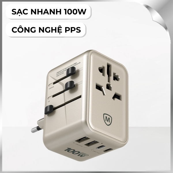 Sạc nhanh du lịch USB Type-C PD 100W MicroPack MTA-5100