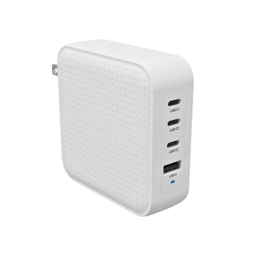 Sạc nhanh 4 cổng USB Type-C PD QC 3.0 GaN 100W HyperJuice HJ1002WHWWGL - Trắng Màu Đen