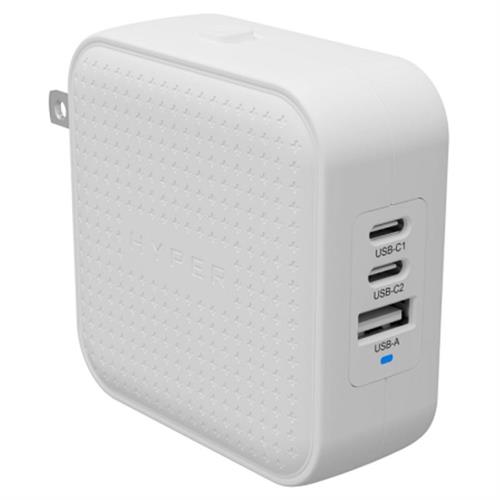 Sạc nhanh 3 cổng USB Type-C PD QC 3.0 GaN 70W HyperJuice HJ1003BKWWGL - Trắng Màu Trắng