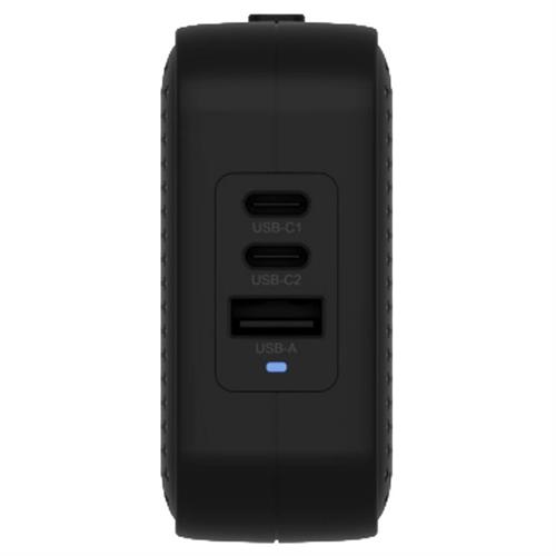 Sạc nhanh 3 cổng USB Type-C PD QC 3.0 GaN 70W HyperJuice HJ1003WHWWGL - Đen Màu Đen