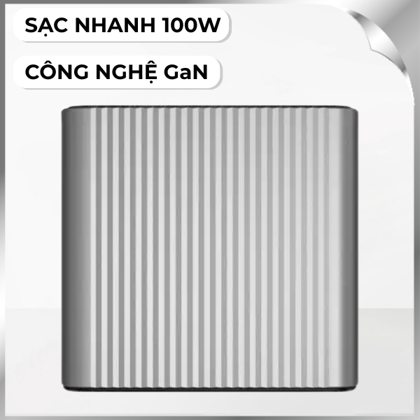 Sạc nhanh 4 cổng Type-C PD 3.1 QC 4.0 GaN 100W HyperJuice HJGAN245 - Xám
