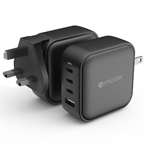 Sạc nhanh 4 cổng USB Type-C PD QC 3.0 GaN 100W Mazer M-GAN100W-BK Màu Đen