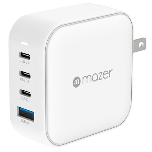 Sạc nhanh 4 cổng USB Type-C PD QC 4+ GaN 100W Mazer M-GAN100W-BC Màu Trắng