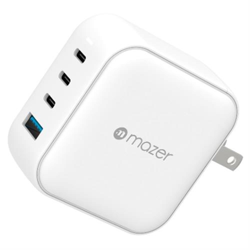 Sạc nhanh 4 cổng USB Type-C PD QC 4+ GaN 100W Mazer M-GAN100W-BC Màu Trắng