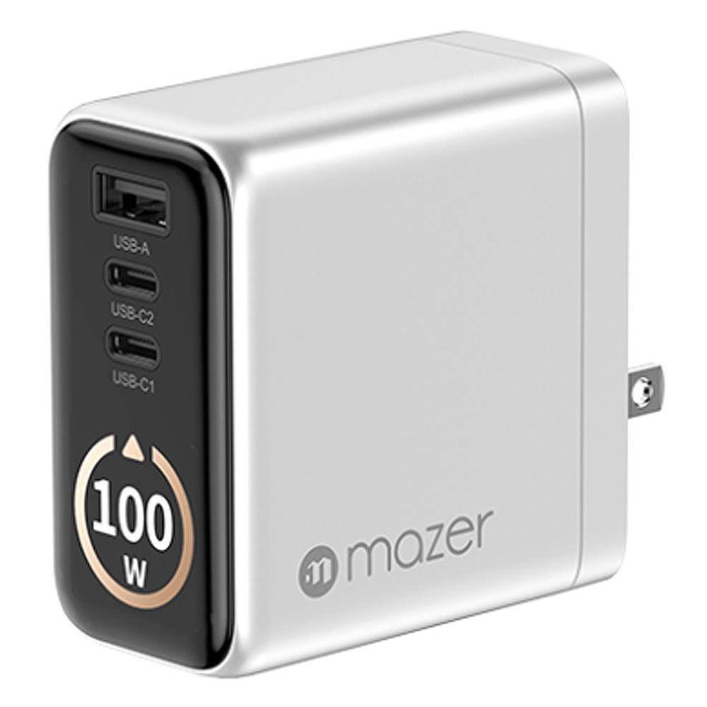 Sạc nhanh 3 cổng USB Type-C PD GaN 100W Mazer M-Ai-G100W-V7-SV - Số cổng