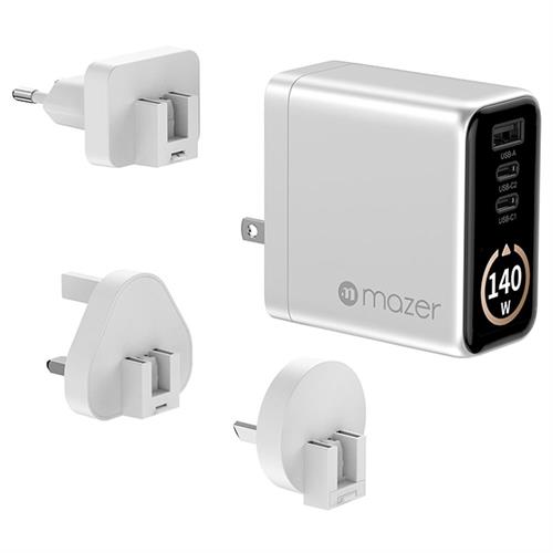 Sạc nhanh 3 cổng USB Type-C PD GaN 140W Mazer M-Ai-G140W-V7-SV Màu Bạc