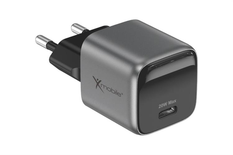 Sạc nhanh Type-C PD GaN 20W Xmobile DC05 Màu Xám đậm