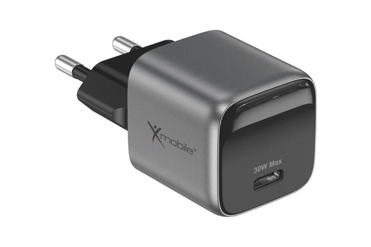 Sạc nhanh Type-C PD GaN 30W Xmobile DC06 Màu Xám đậm