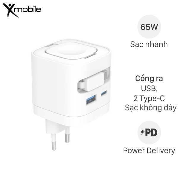 Sạc nhanh 4 cổng Xmobile CS-65W-AW