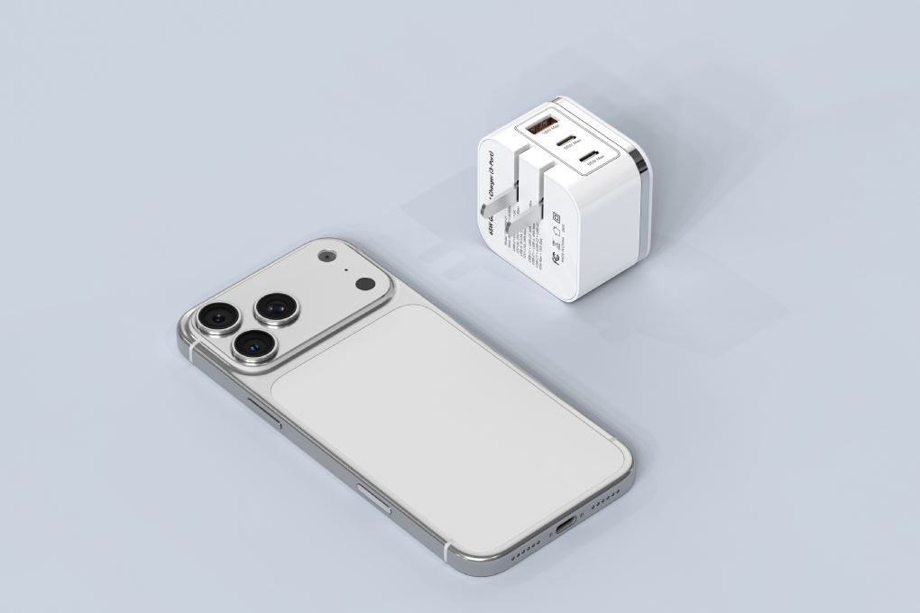 Sạc nhanh 3 cổng tích hợp đèn cảm ứng GaN3 65W Xmobile TFL-65W-01 Màu Trắng