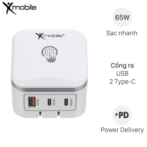 Sạc nhanh 3 cổng Xmobile TFL-65W-01