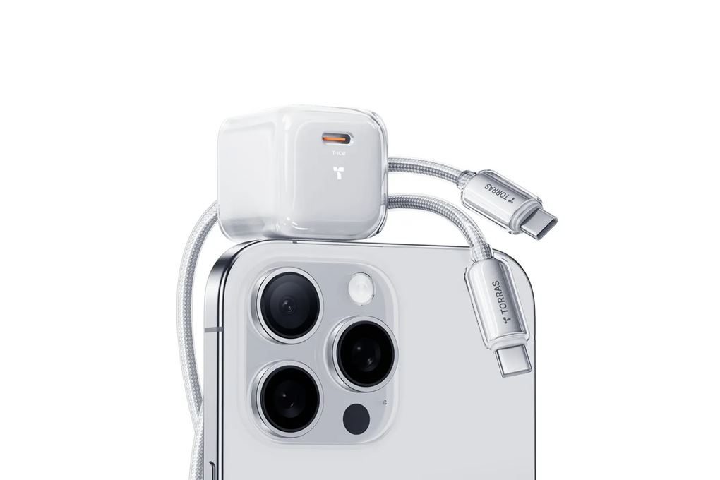 Sạc nhanh Type-C 20W TORRAS ICENANO Kèm Cáp Type C 1.2m Màu Trắng