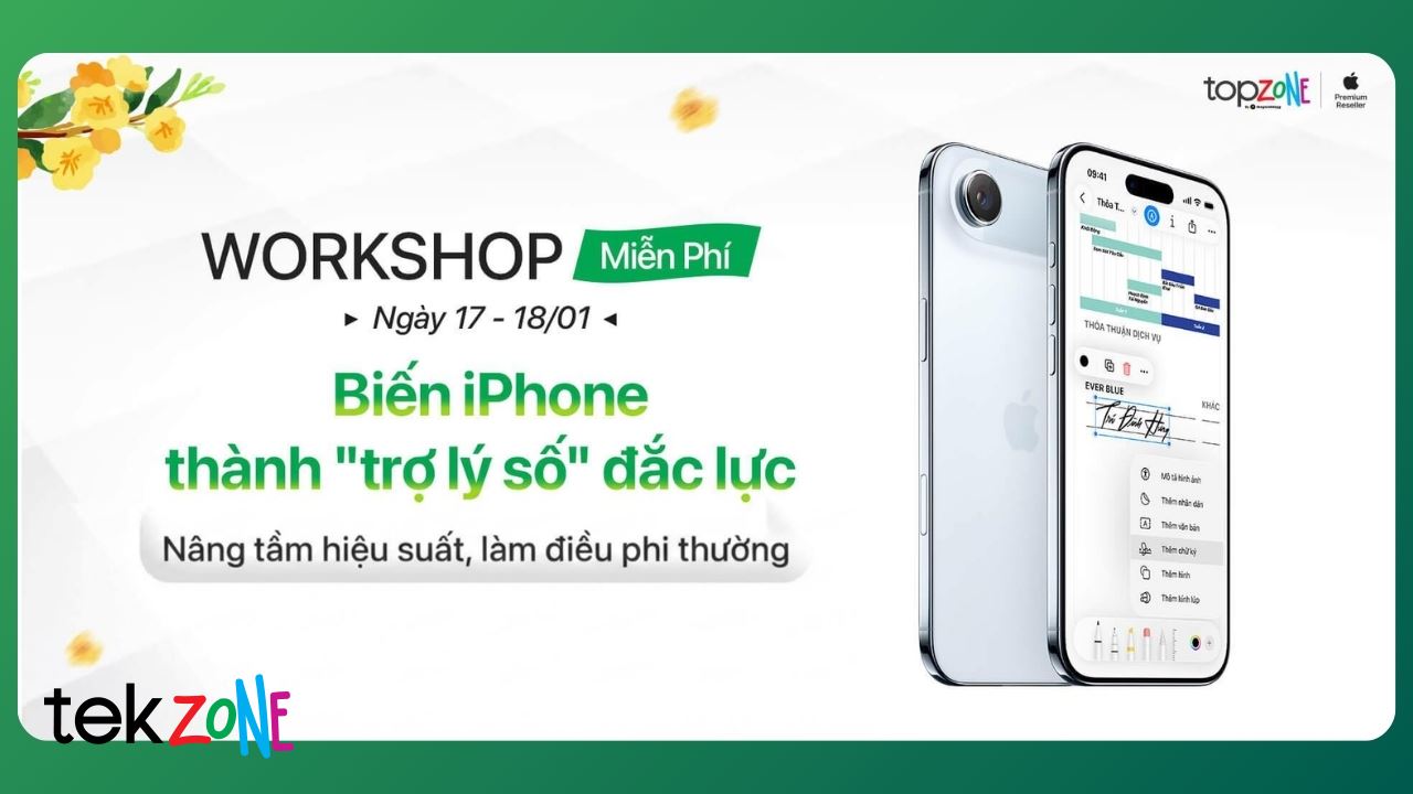 Workshop: Biến iPhone thành trợ lý số đắc lực - Nâng tầm hiệu suất, làm điều phi thường tại TopZone